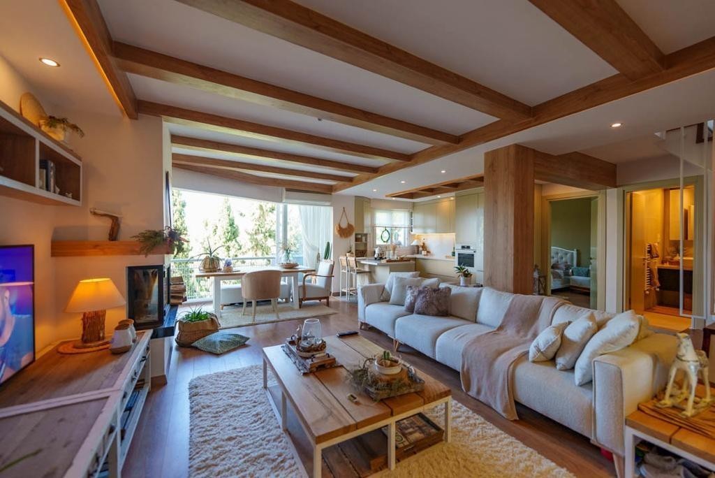 Sea View Penthouse Duplex: Where Scandinavian and Bohemian Styles Converge into a Living Space Beyond Urban Life