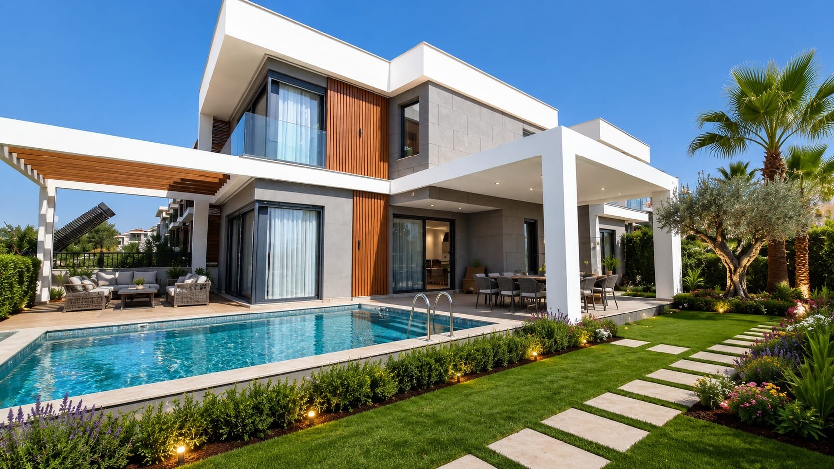 Brand New Detached Villa with sea view private sauna turkish bath and cinema room in Kusadasi