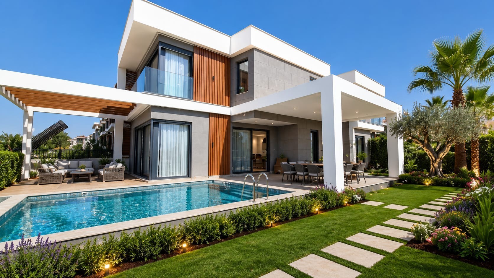 Brand New Detached Villa with sea view private sauna turkish bath and cinema room in Kusadasi