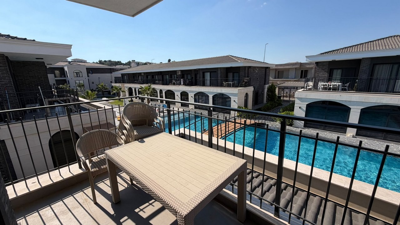 COUNTRY STYLE DESIGNED 2+1 APARTMENT WITH POOL VIEW IN KUŞADASI